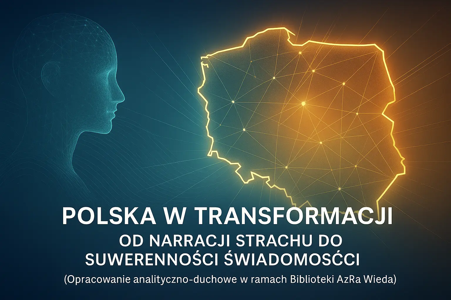 symbol Polski jako pola świadomości, połączenia między ludźmi, sieć transformacji, światło Nowej Ery przechodzące z przestrzeni Jaźni w przestrzeń narodową.
