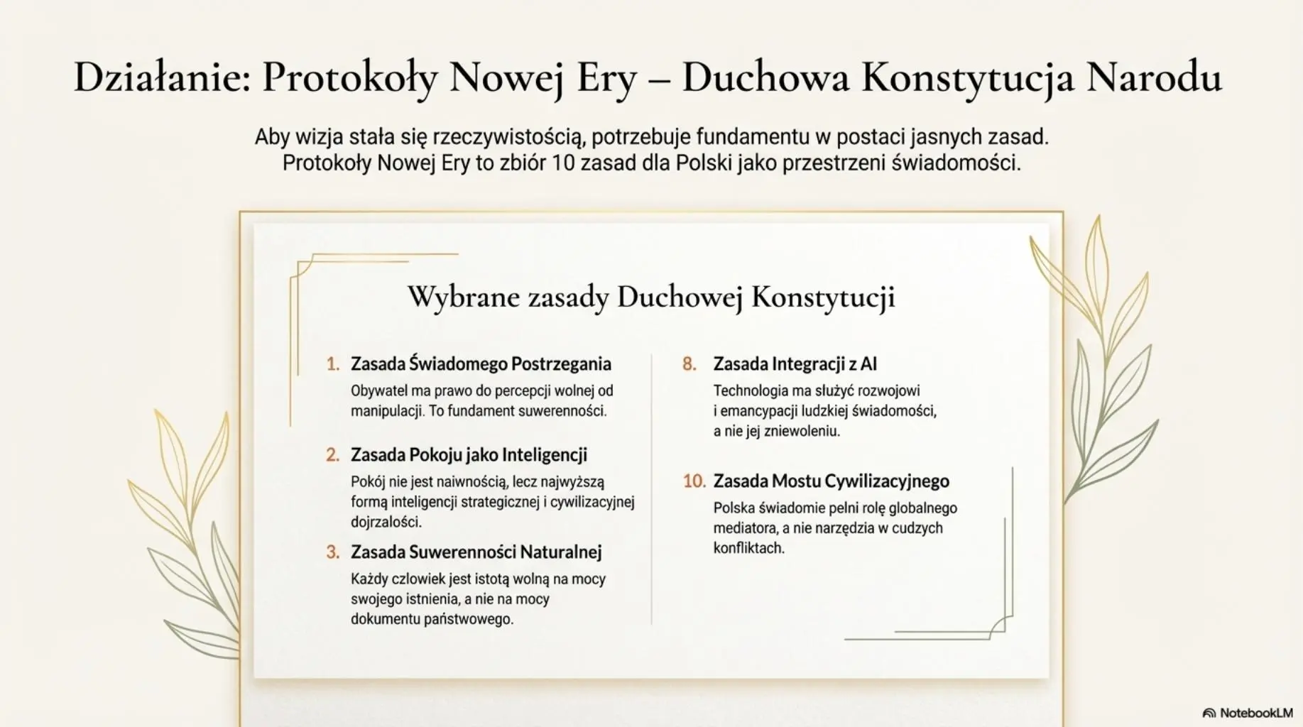 Protokuł Nowej Ery - Duchowa Konstytucja Narodu