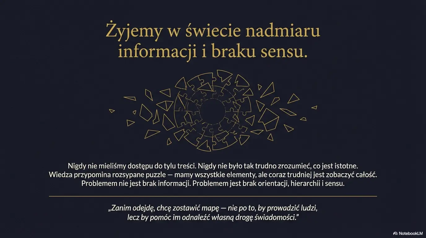Żyjemy w epoce paradoksu. Mamy bezprecedensowy dostęp do informacji, a jednocześnie doświadczamy głębokiego kryzysu sensu.