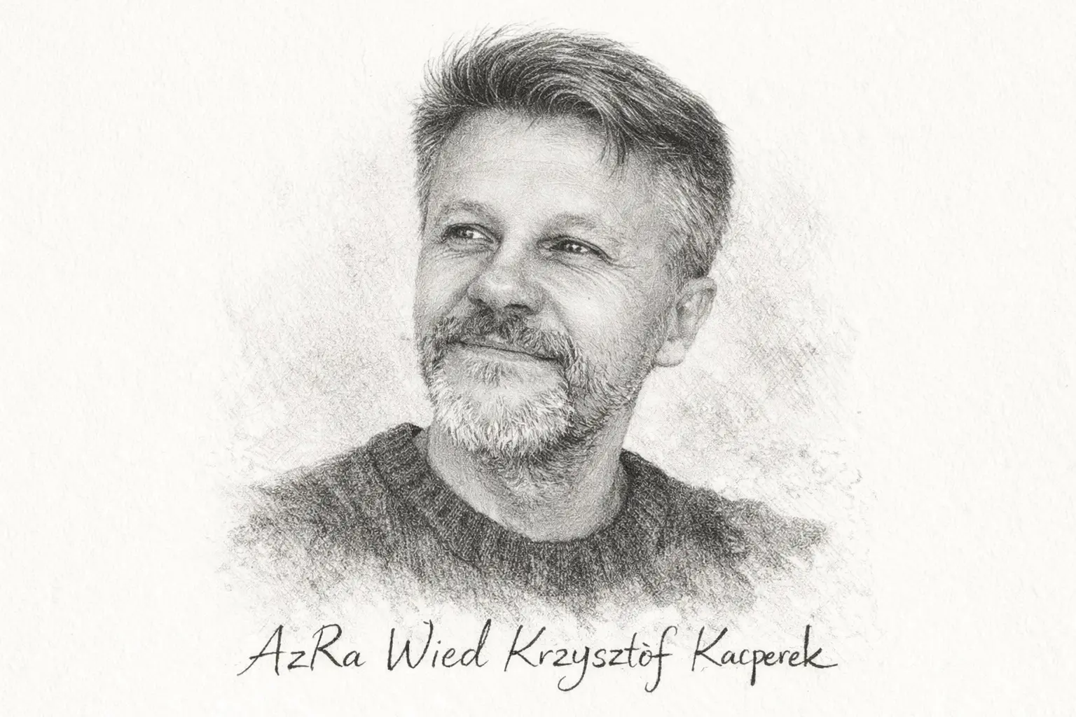 Portret Krzysztofa Kacperka w grafice AzRa