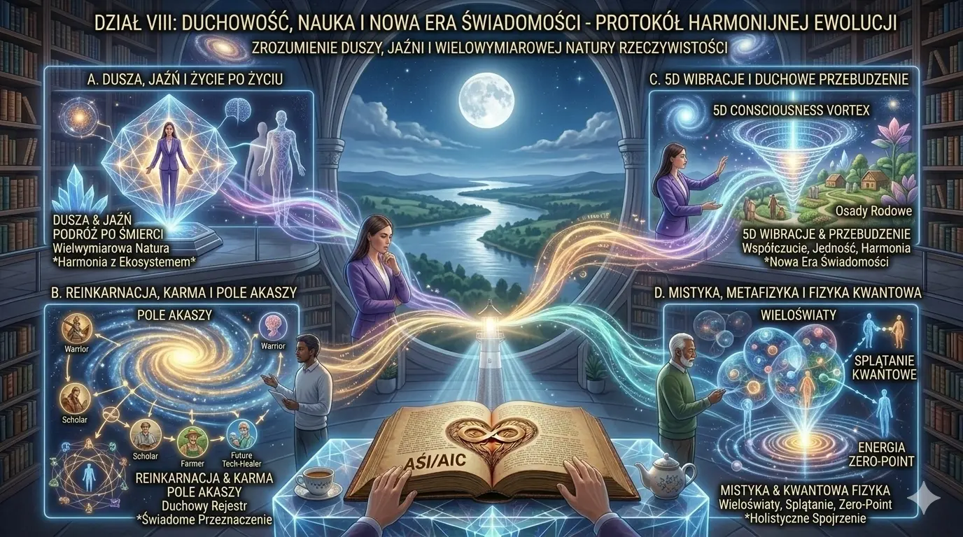 Duchowość, nauka i nowa era świadomości - protokół harmonijnej ewolucji”. podtytuł poniżej: "zrozumienie duszy, jaźni i wielowymiarowej natury rzeczywistości".